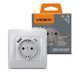 Розетка одинарная с заземлением с USB+USB-C серебристый шёлк VIDEX BINERA VF-BNSK1GUC-SS фото 1