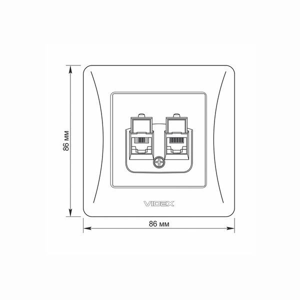 Розетка CAT6+CAT3 двойная серебристый шёлк VIDEX BINERA VF-BNSK2PC6TF3-SS фото