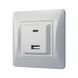 Розетка USB-A + USB-C PD20W серебристый шёлк VIDEX BINERA VF-BNCHRUC20-SS фото 3