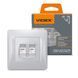 Розетка CAT6+CAT3 двойная серебристый шёлк VIDEX BINERA VF-BNSK2PC6TF3-SS фото 1