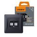 Розетка CAT6+CAT6 комп'ютерна подвійна чорний графіт VIDEX BINERA VF-BNSK2PC6-BG фото 1