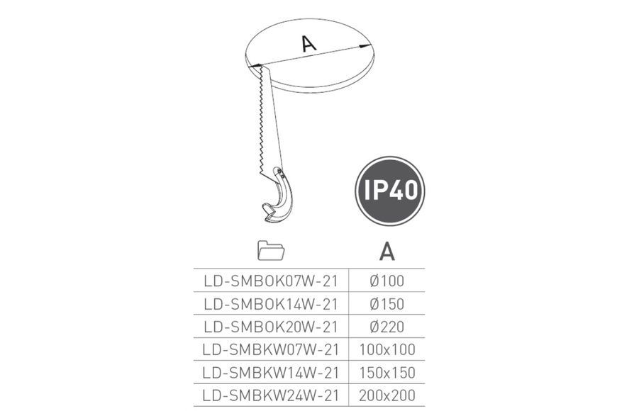 Світлодіодний світильник GTV SAMBA, 14W, 1100Lm, AC175-250V, 50/60 Гц, PF> 0.9, RA> 80, IP40, 120 &deg;, 4000K, круглий, 2в1 LD-SMBOK14W-21 фото