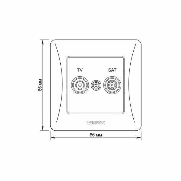 Розетка TV+SAT конечная кремовая VIDEX BINERA VF-BNSK2TVSATE-CR фото