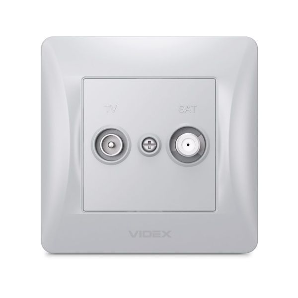 Розетка TV+SAT конечная серебристый шёлк VIDEX BINERA VF-BNSK2TVSATE-SS фото