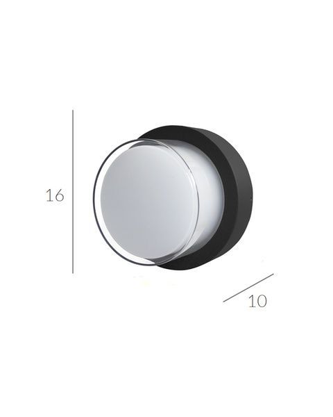 Вуличний світильник Italux Rosta, чорний (12Вт, 160мм) &middot; 62-4K IT-OWL-3062-4K фото