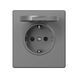Розетка одинарная с заземлением и крышкой серый графит VIDEX NOTA VF-NT-SK1GC-GR фото 2
