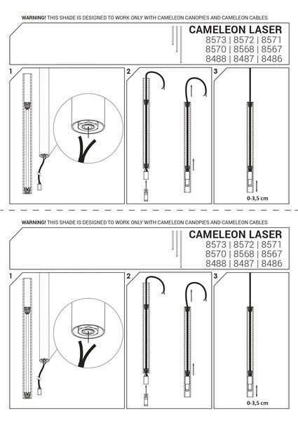 Комплектующая деталь CAMELEON LASER, чёрный (25мм, 490мм) ND-8572 фото