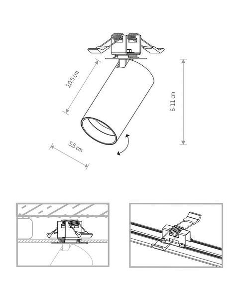 Спот MONO SURFACE, чорний (10Вт, 125мм) (варіант 1) ND-7688 фото