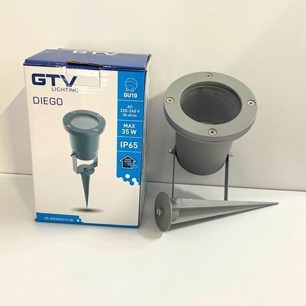 Светильник садовый GTV Diego, GU10, max.35W, IP65, серый OS-DIEGOGU10-80 фото