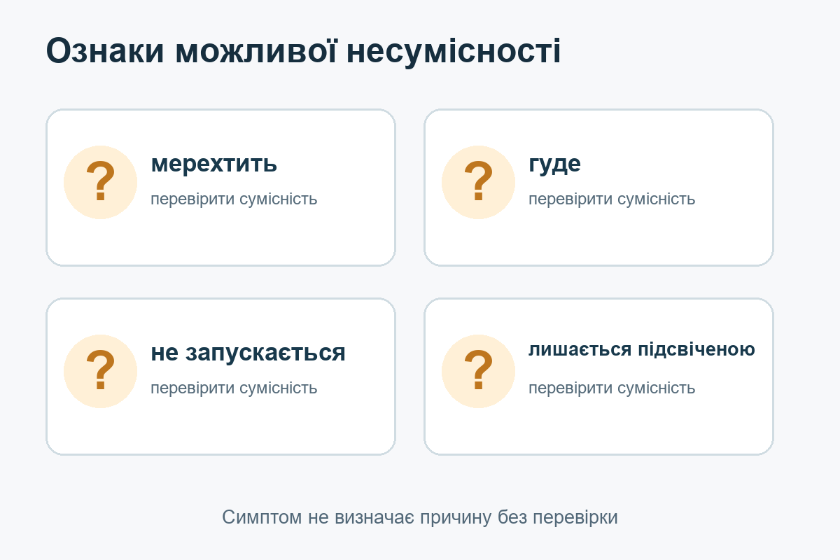 Чотири симптоми можливої несумісності димера та LED-лампи